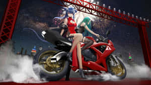 Anime Motorcycle Night Ride Wallpaper