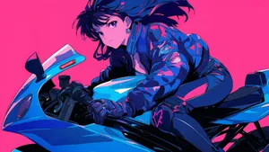 Anime Motorcycle Rider Wallpaper