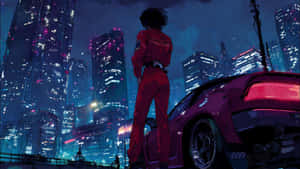 Anime Night City Drive Wallpaper