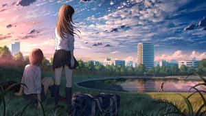 Anime Park Scenery 1920 X 1080 Wallpaper