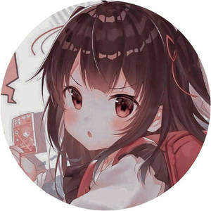 Anime Pfp Cute Girl With Card Wallpaper