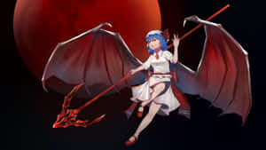 Anime Red Moon Demon Girl Wallpaper
