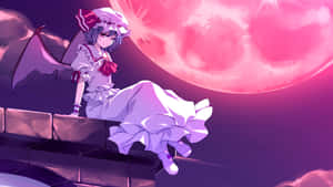 Anime Red Moon Scene Wallpaper