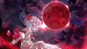 Anime Red Moon Scene Wallpaper