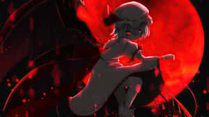 Anime Red Moon Scene Wallpaper