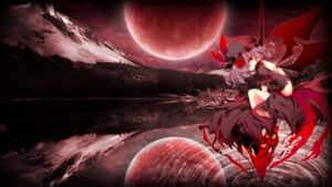 Anime Red Moon Scene Wallpaper