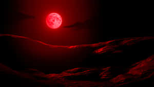 Anime Red Moon Scene Wallpaper