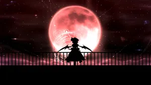 Anime Red Moon Scene Wallpaper