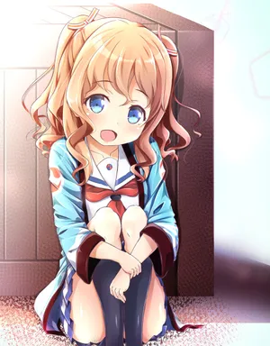 Anime Sailor Schoolgirl Sitting Down Wallpaper