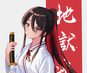 Anime Samurai Girlwith Sword Wallpaper