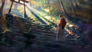 Anime Samurai Stairs Wallpaper
