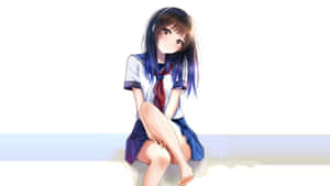 Anime School Girl Cute Bangs Wallpaper