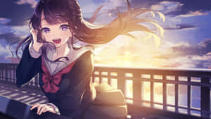 Anime School Girl Cute Nightcore Apollo Wallpaper