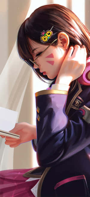 Anime School Girl Dva Overwatch Wallpaper