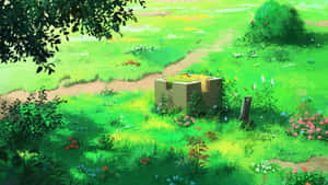 Anime Serene Garden Scene Wallpaper