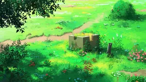 Anime Serene Garden Scene Wallpaper