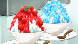 Anime Shaved Ice Dessert Duo Wallpaper