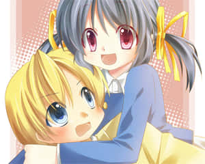 Anime Siblings Embrace Wallpaper