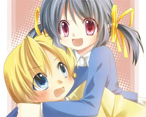 Anime Siblings Embrace Wallpaper
