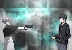 Anime Standoffin Dystopian Setting Wallpaper