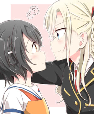 Anime Style Intimate Glance Wallpaper