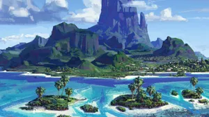 Anime Summer Island Escape Wallpaper