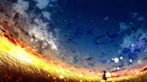Anime Summer Night Sky Wallpaper