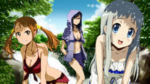 Anime Summer Outing Trio Wallpaper