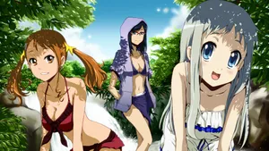 Anime Summer Outing Trio Wallpaper