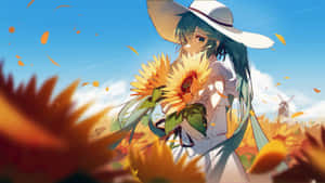 Anime Summer Sunflower Girl Wallpaper