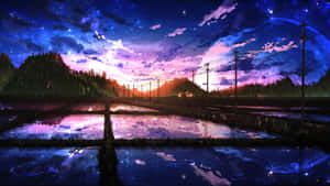 Anime Summer Sunset Reflection Wallpaper