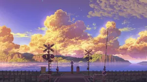 Anime Summer Sunset Scene Wallpaper