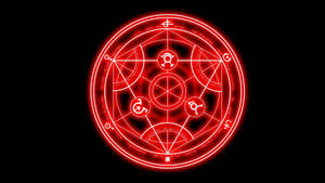 Anime Symbols Full Metal Alchemist Transmutation Circle Neon Red Wallpaper