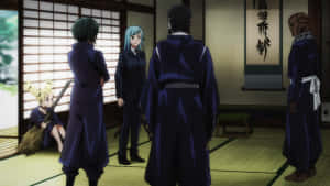 Anime Traditional Room Gathering Wallpaper