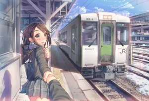 Anime Train Station Adventure.jpg Wallpaper