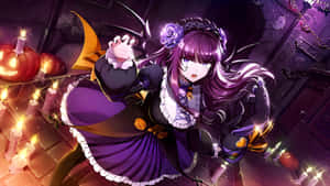 Anime Vampire Girl Halloween Wallpaper