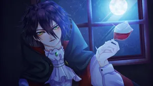 Anime Vampire Under Moonlight Wallpaper