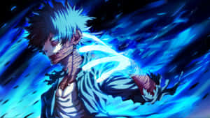 Anime Villain With Blue Flames Wallpaper