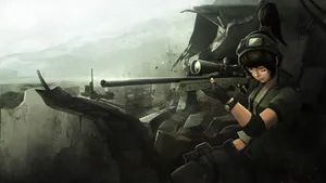 Anime War Sniper Scene Wallpaper