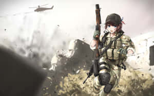 Anime War Soldier In Action Wallpaper