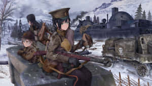 Anime War Soldiers On Train Wallpaper