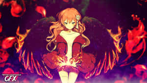 Anime Wings With Fire Wallpaper