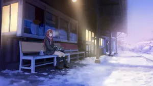 Anime Winter Scene Wallpaper
