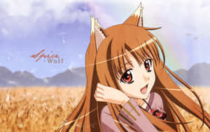 Anime Wolf Girlin Field Wallpaper