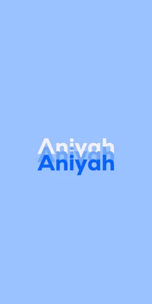 Aniyah Name Design Blue Background Wallpaper