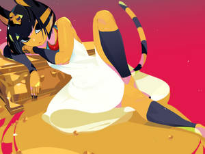 Ankha Animal Crossing Resting Her Head Wallpaper