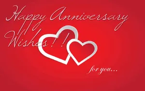 Anniversary Greetings Card With Red Hearts Wallpaper