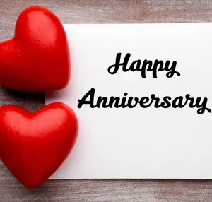 Anniversary With Two Red Hearts Wallpaper