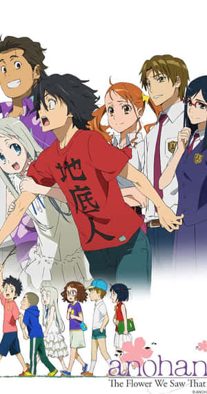 Anohana Characters Jinta Yadomi Center Wallpaper
