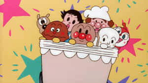 Anpanman Characters On Cake Wallpaper